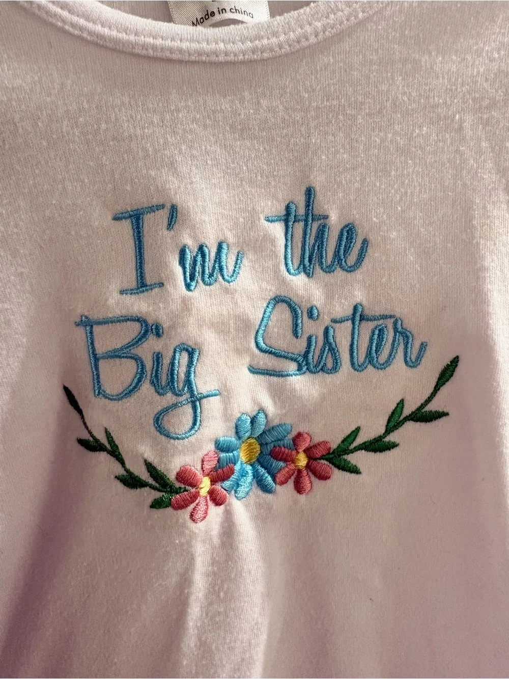 'I'm the Big Sister' Embroidery